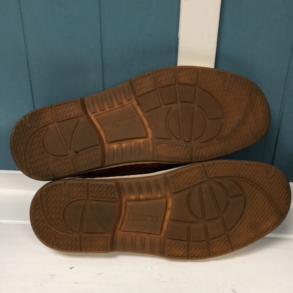 BORN red suede boat‎ loafers boating shoes slip on men's size 9.5 - Picture 10 of 11